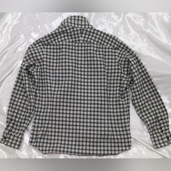 Trumaker and Co Men's Large Green/White Collared Roll-Tab Button-Down Flannel - Picture 2 of 7
